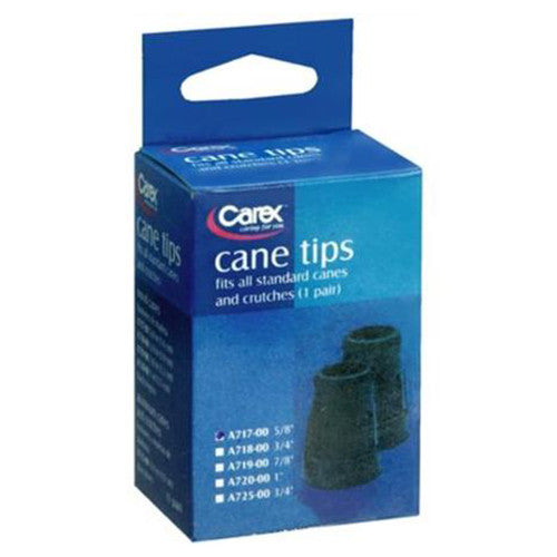 Carex Latex Free Polymer Cane Tips, Black Color, #A717-11 - 1 Pair